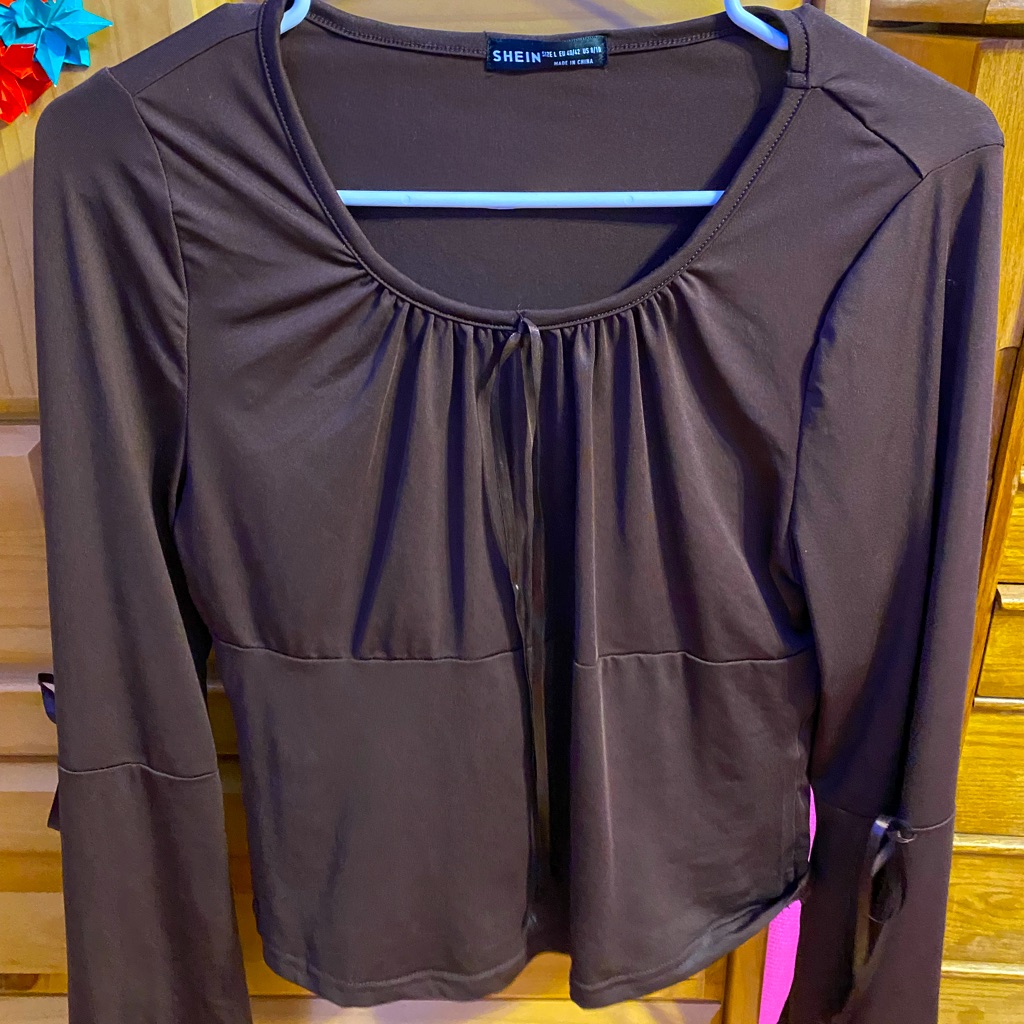 Shein Solid Tie Tee